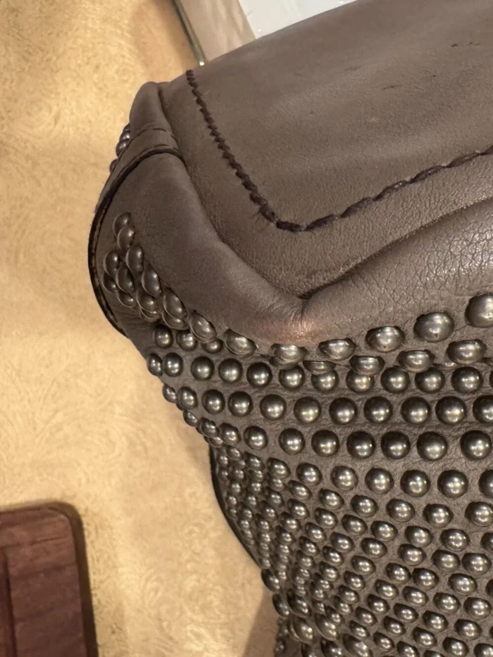 Bally Limited Release Macy Studded Leather Tote Grey Luxury - Picture 12 of 16
